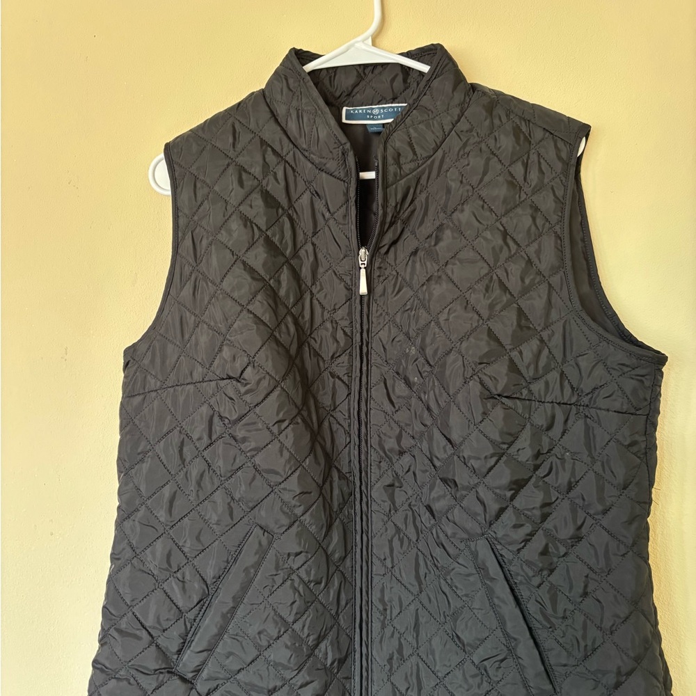 Karen Scott Charcoal Quilted Vest